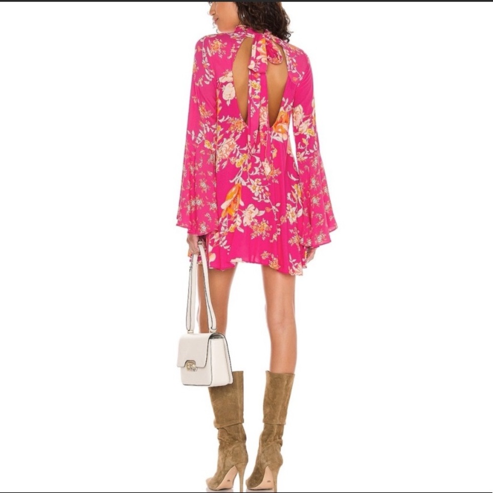 Free People Lollipop pink floral top or short dress. New w/Tags - Picture 8 of 8